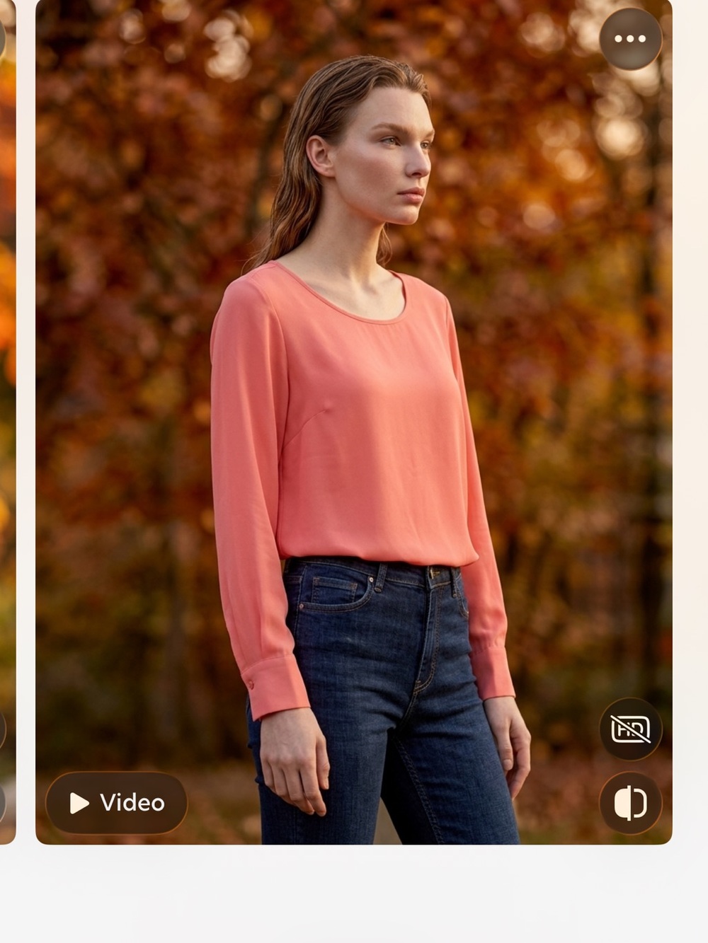 Arnette Coral Long-Sleeve flowing Scoop Neck Blouse